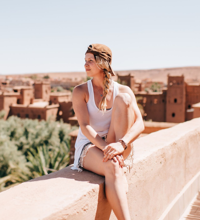 Couple enjoying private Morocco tours in Marrakech medina